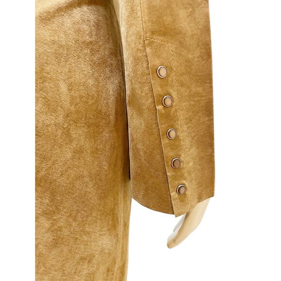 Arden B Suede Brown Snap Button Belted Dress Small Western - Picture 7 of 16